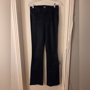 PAIGE Women's Deep Indigo Highrise Manhattan Boot Cut Jeans Sz 28